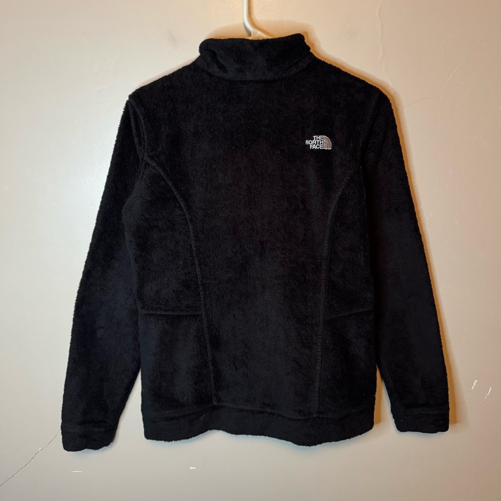 The North Face Fuzzy Fleece Full Zip Embroidered Jacket Black Womens Size Medium - Picture 8 of 14